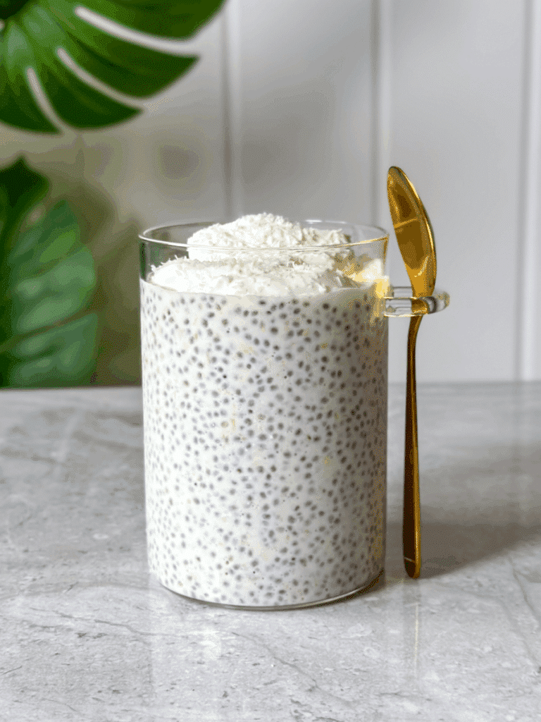 Easy Coconut Chia Pudding Recipe (Coconut Raffaello)