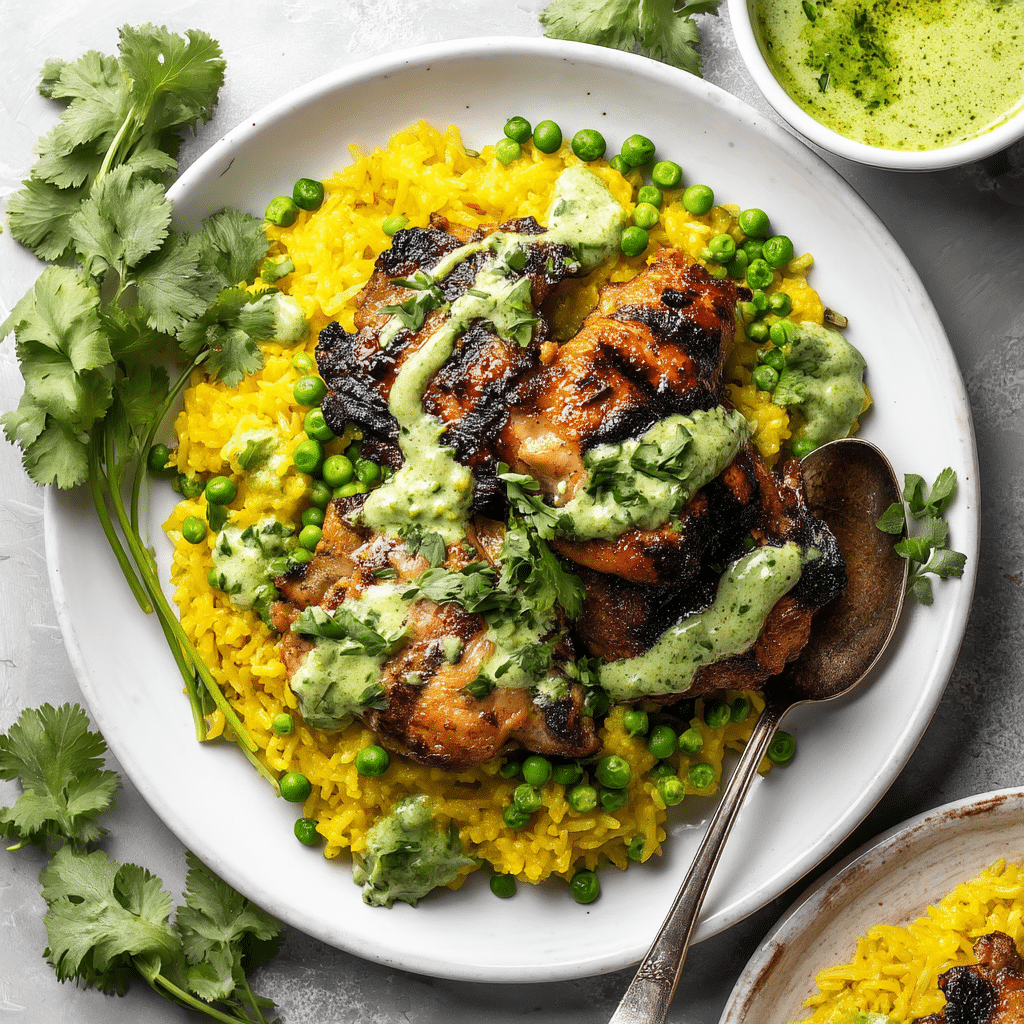 Peruvian Chicken & Rice with Green Sauce Recipe