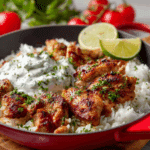 Dump-and-Bake Chicken Tzatziki with Rice Recipe
