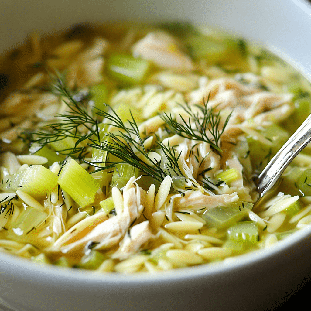Lemony Chicken and Orzo Soup