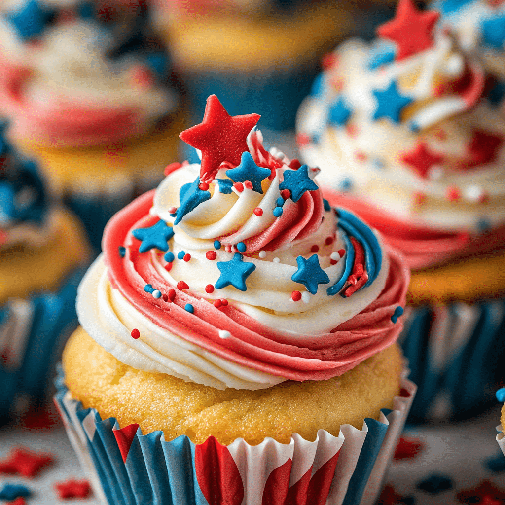 Red White and Blue Cupcakes Recipe