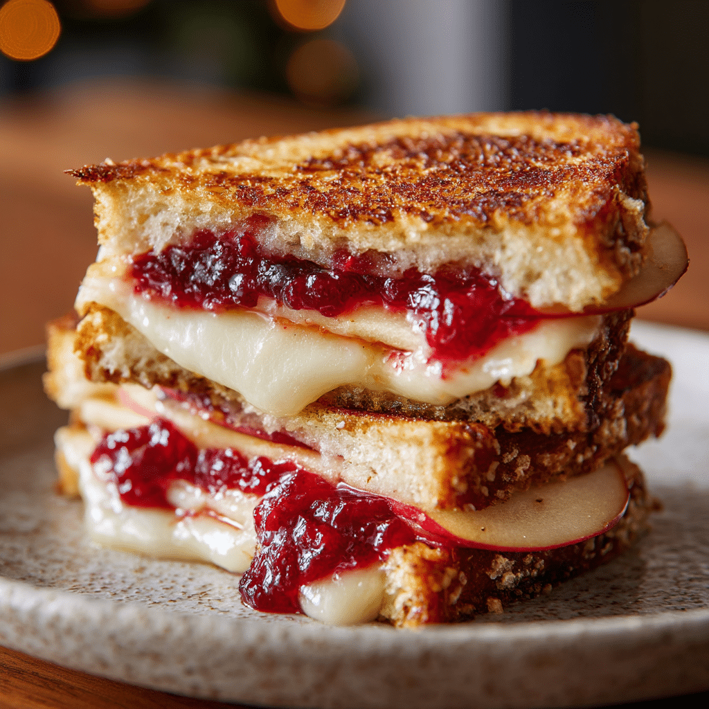 Brie, Apple and Cranberry Grilled Cheese