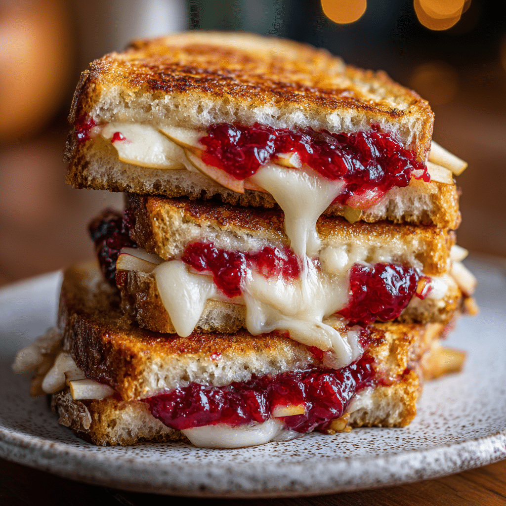 Brie, Apple and Cranberry Grilled Cheese