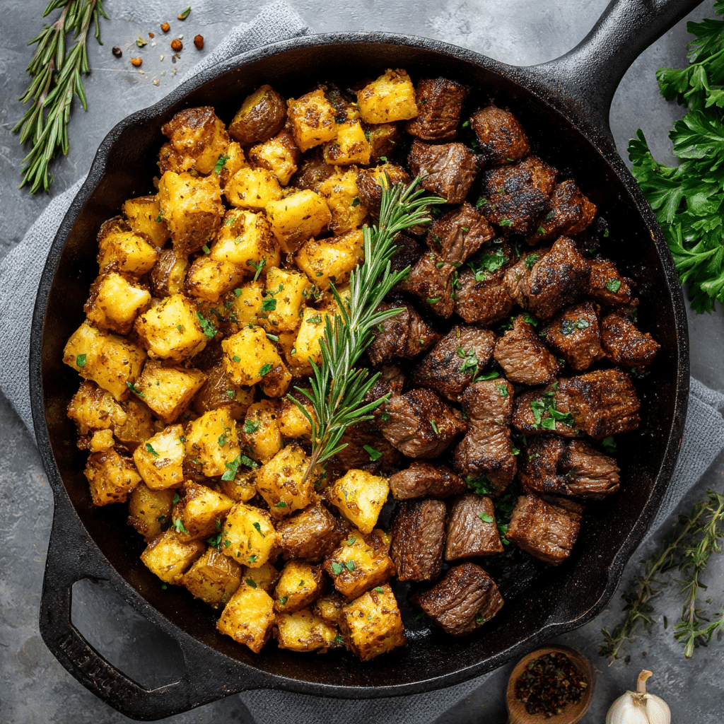 Steak Bites and Potatoes