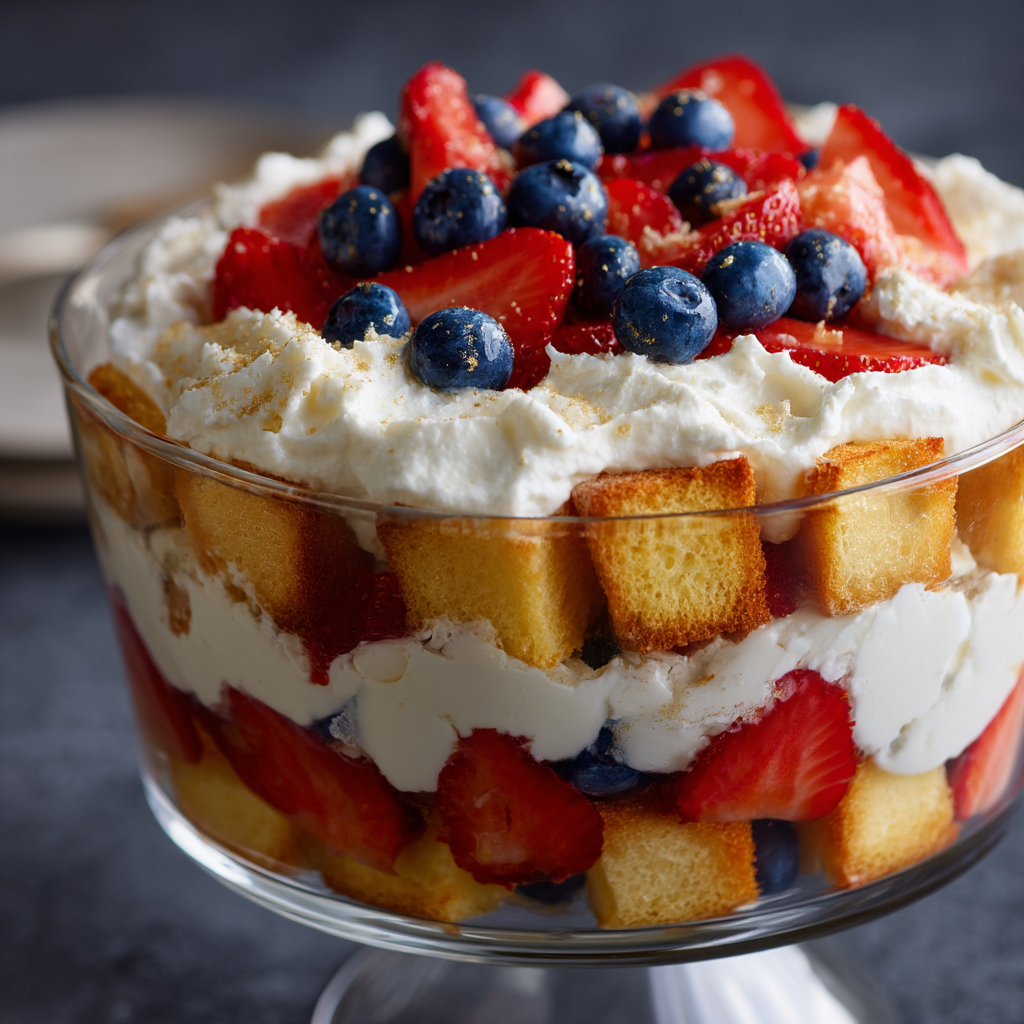 Red White and Blue Trifle