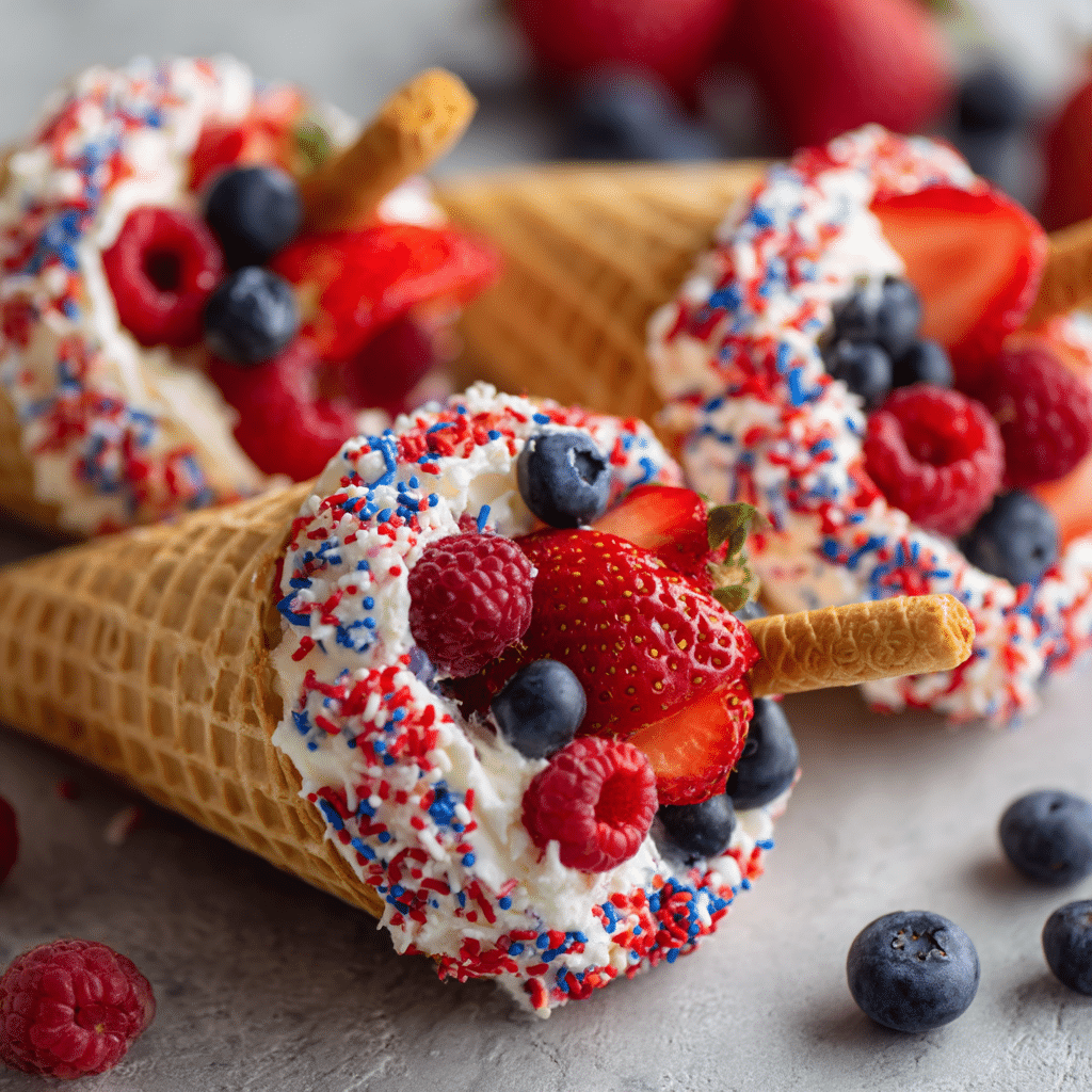 Patriotic Fruit Cones