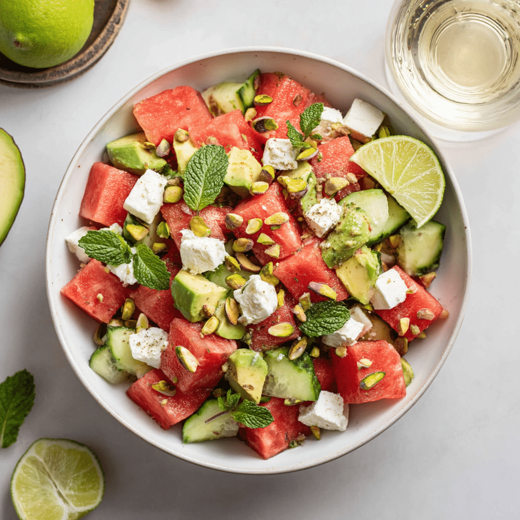 Watermelon and Cucumber Salad