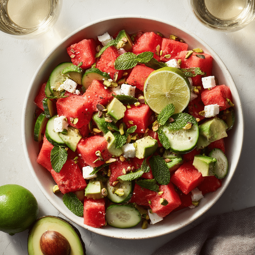 Watermelon and Cucumber Salad