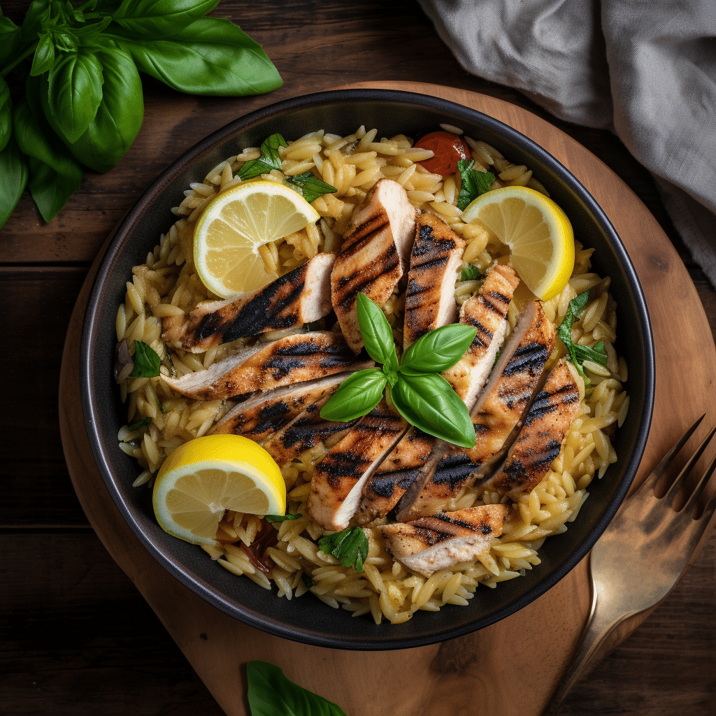 Lemon Basil Orzo with Chicken Recipe