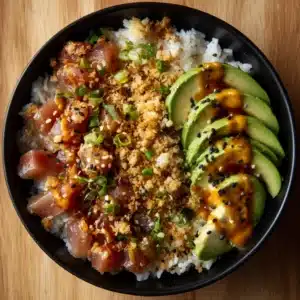 Tuna Avocado Crispy Rice Salad Recipe