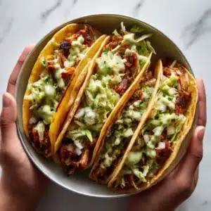 Instant Pot Hawaiian Chicken Tacos with Jalapeño Ranch Slaw Recipe