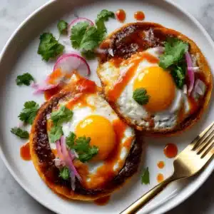 Red Chile Tostadas with Eggs Recipe