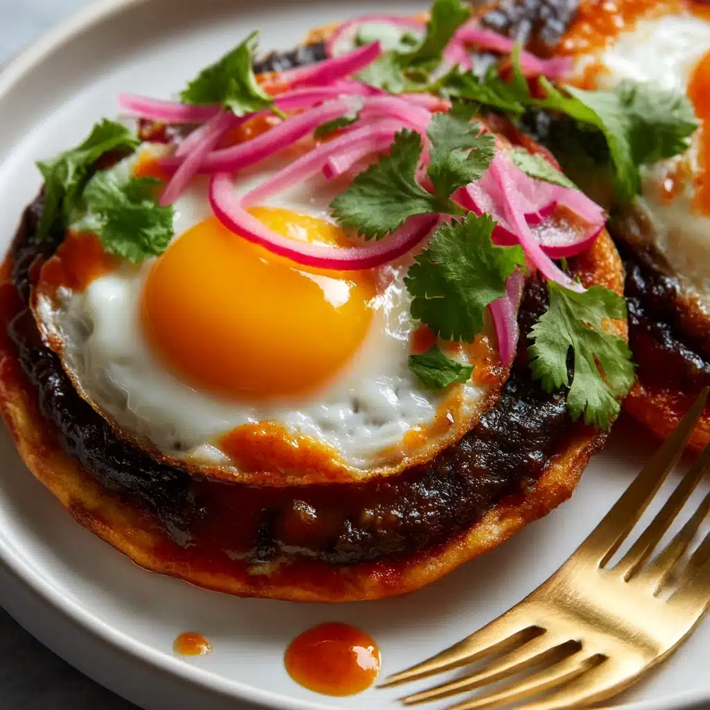Red Chile Tostadas with Eggs Recipe - Recipe Image