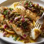 Pan Seared Fish with Olive Chimichurri Recipe