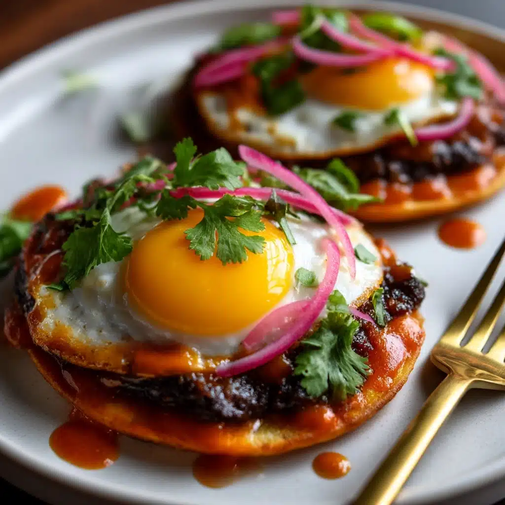Red Chile Tostadas with Eggs Recipe - Recipe Image