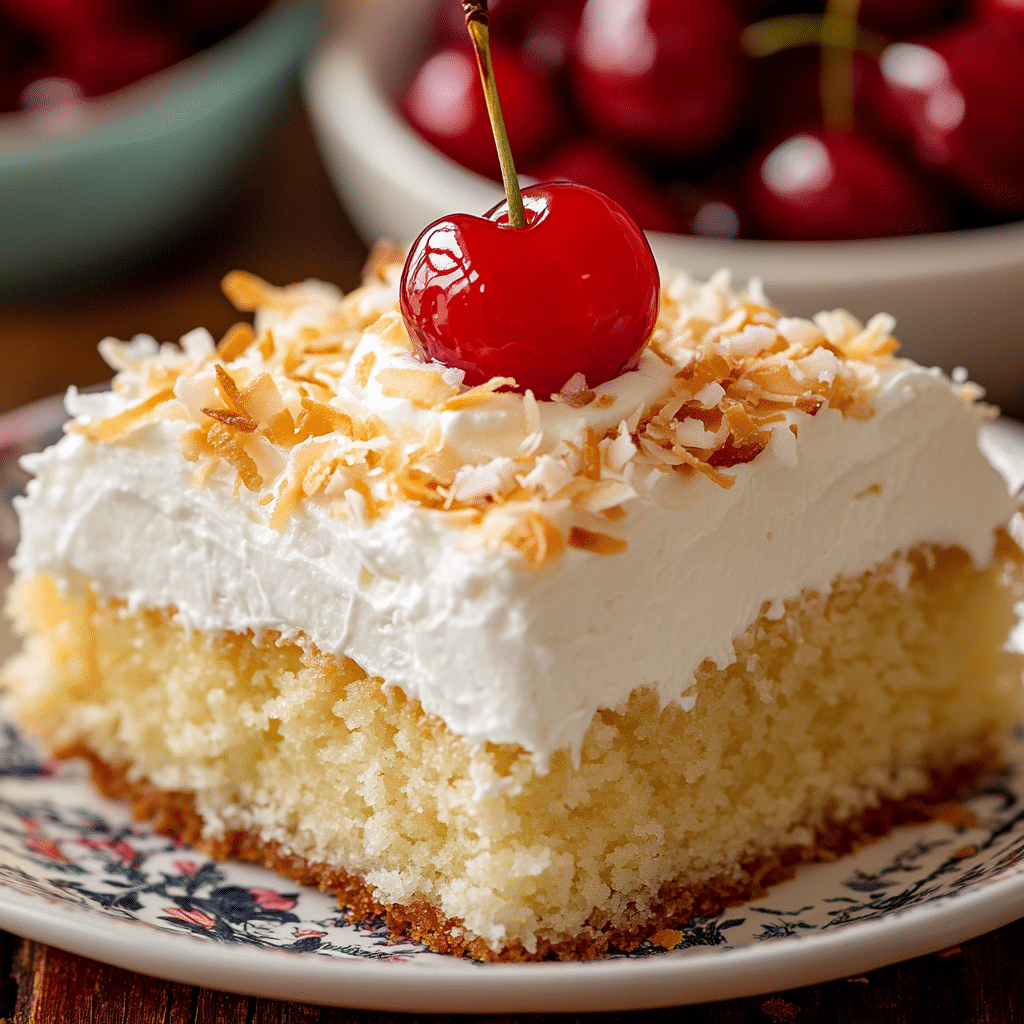 Piña Colada Poke Cake