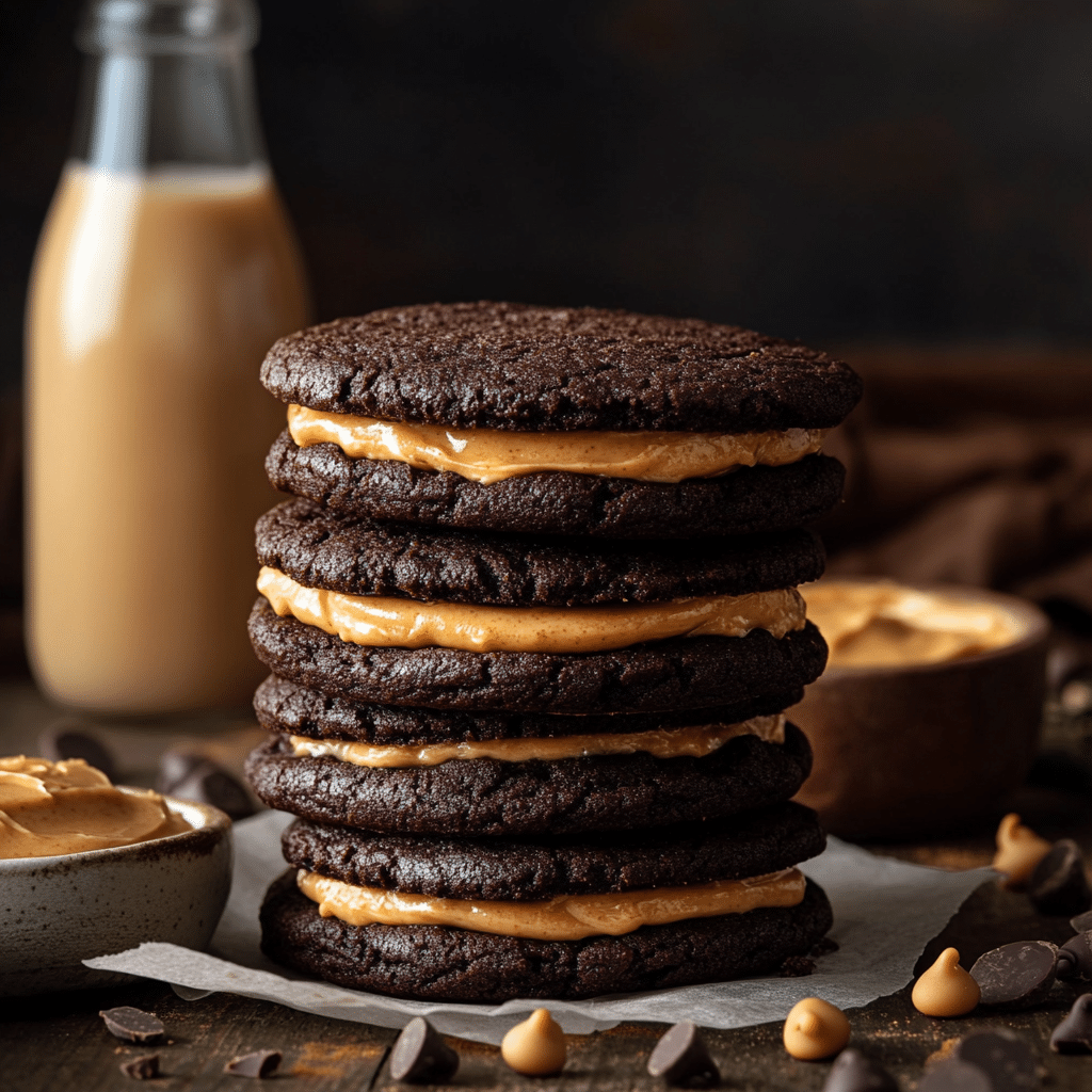 Chocolate Peanut Butter Cookie Sandwiches