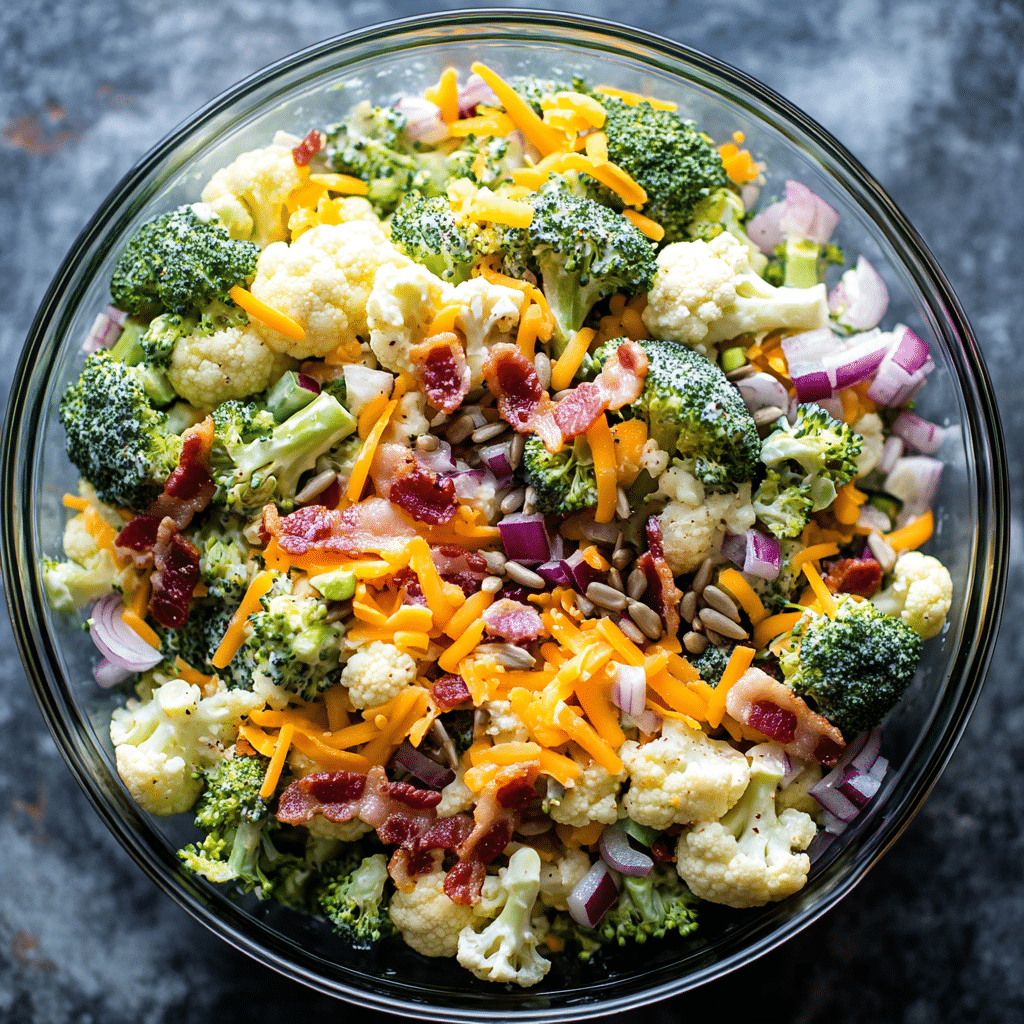 Broccoli Cauliflower Salad