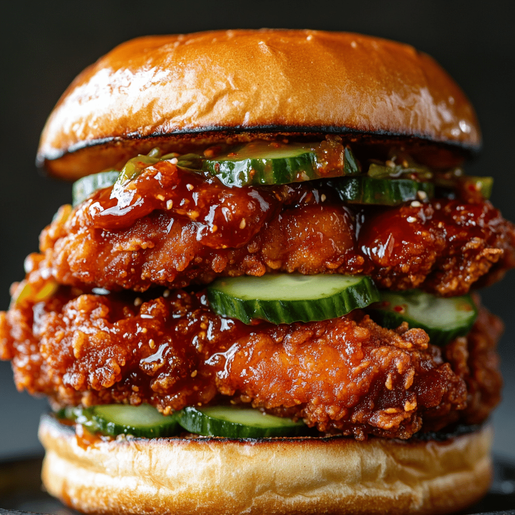 Gochujang Chicken Sandwich with Crispy Potato Chip Crust
