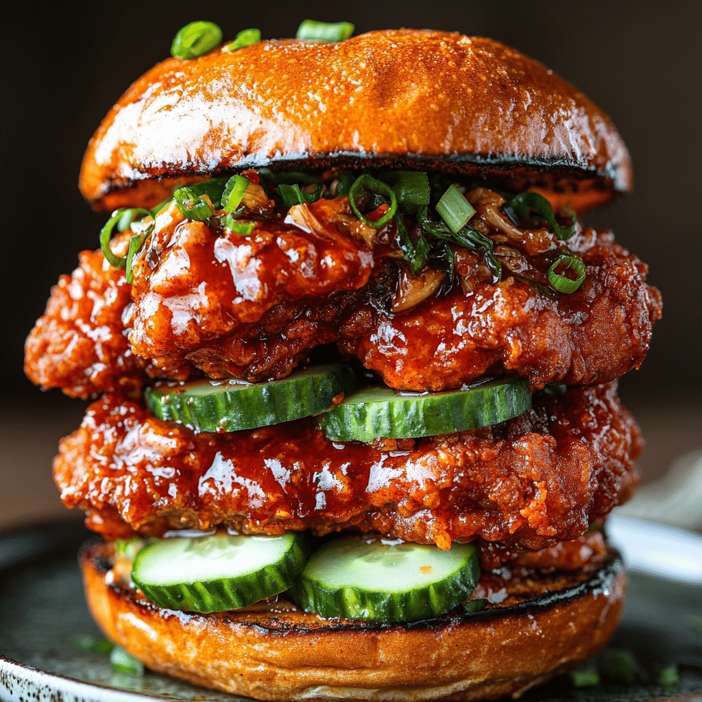 Gochujang Chicken Sandwich with Crispy Potato Chip Crust