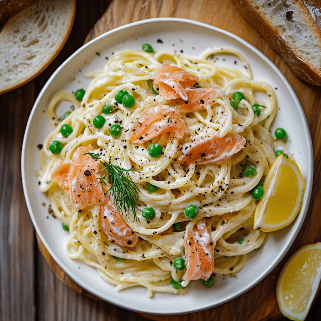 Smoked Salmon Pasta with Creamy Lemon Dill Sauce