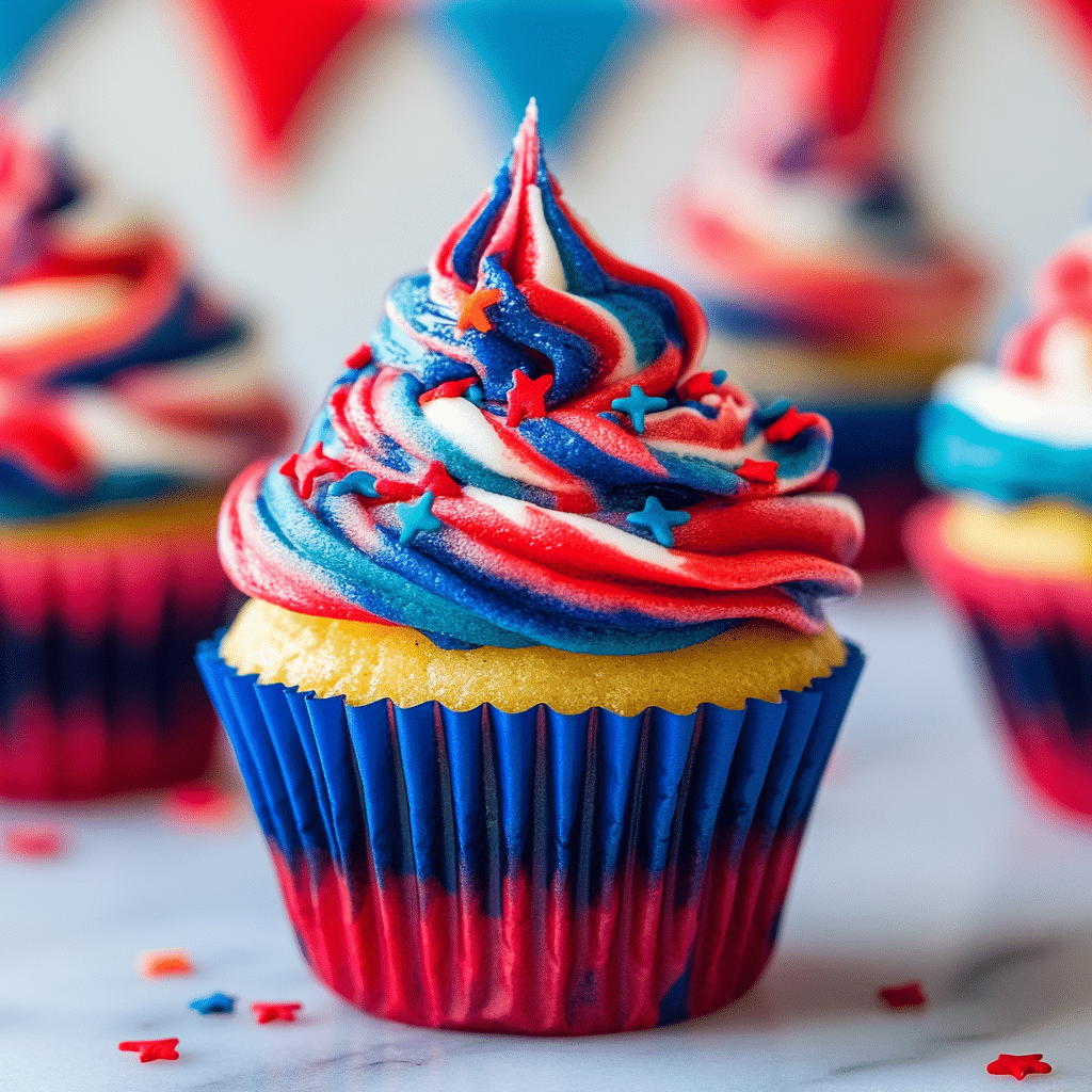 Red White And Blue Cupcakes