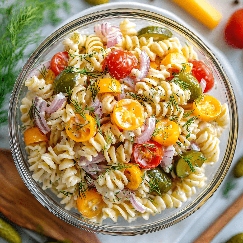 Dill Pickle Pasta Salad