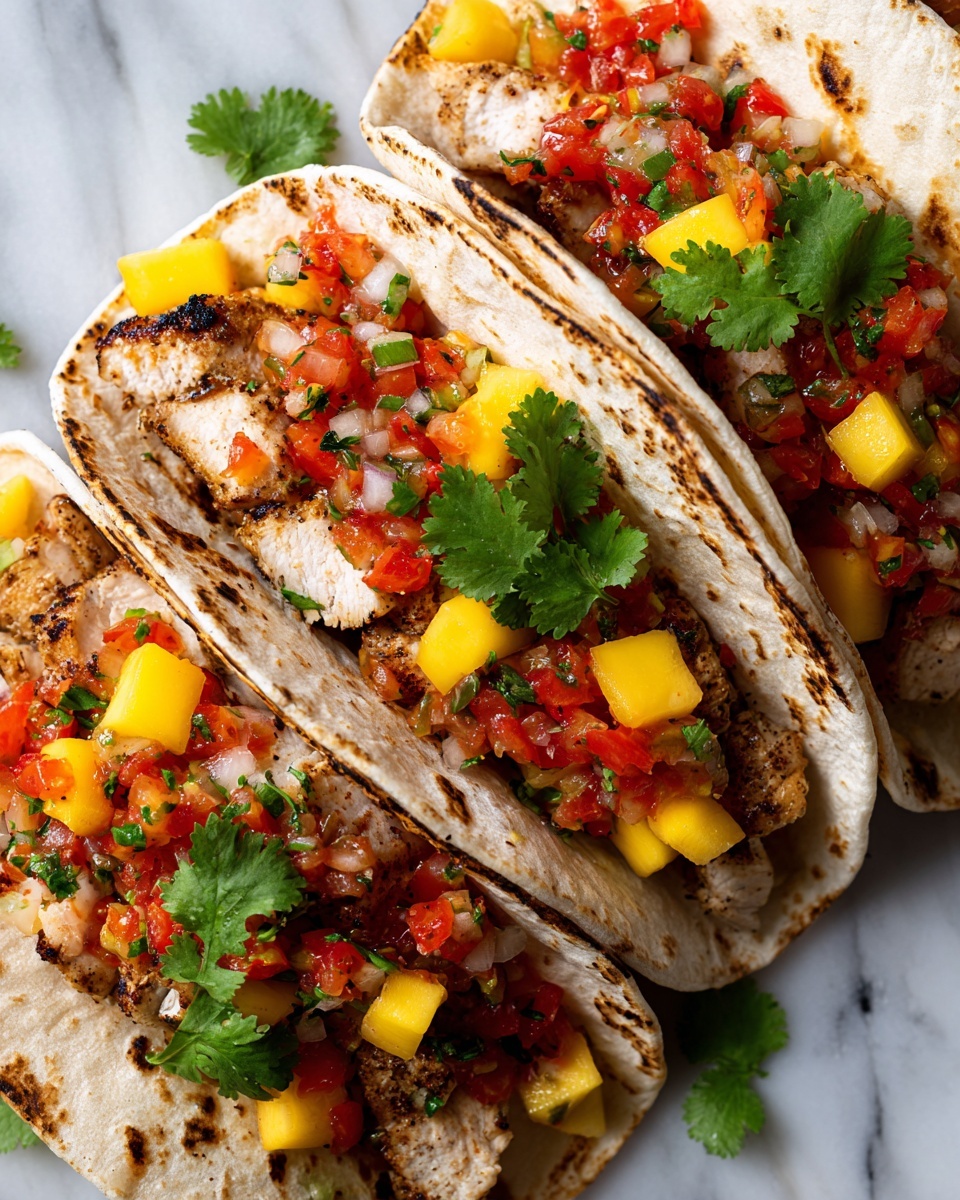 Cilantro-Lime Chicken Tacos with Peach Salsa Recipe - Recipe Image