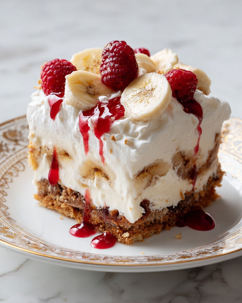 No-Bake Banana Split Cake Recipe - Recipe Image