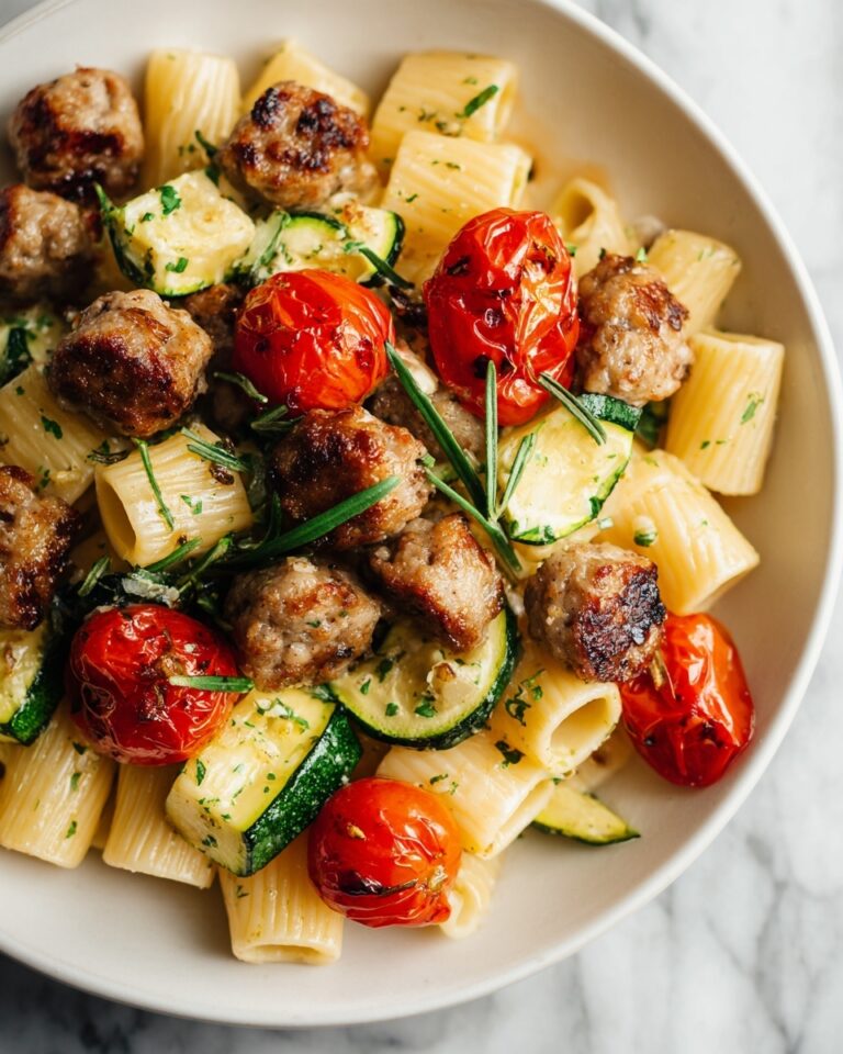 Chicken Sausages with Zucchini, Tomatoes, and Pasta Recipe