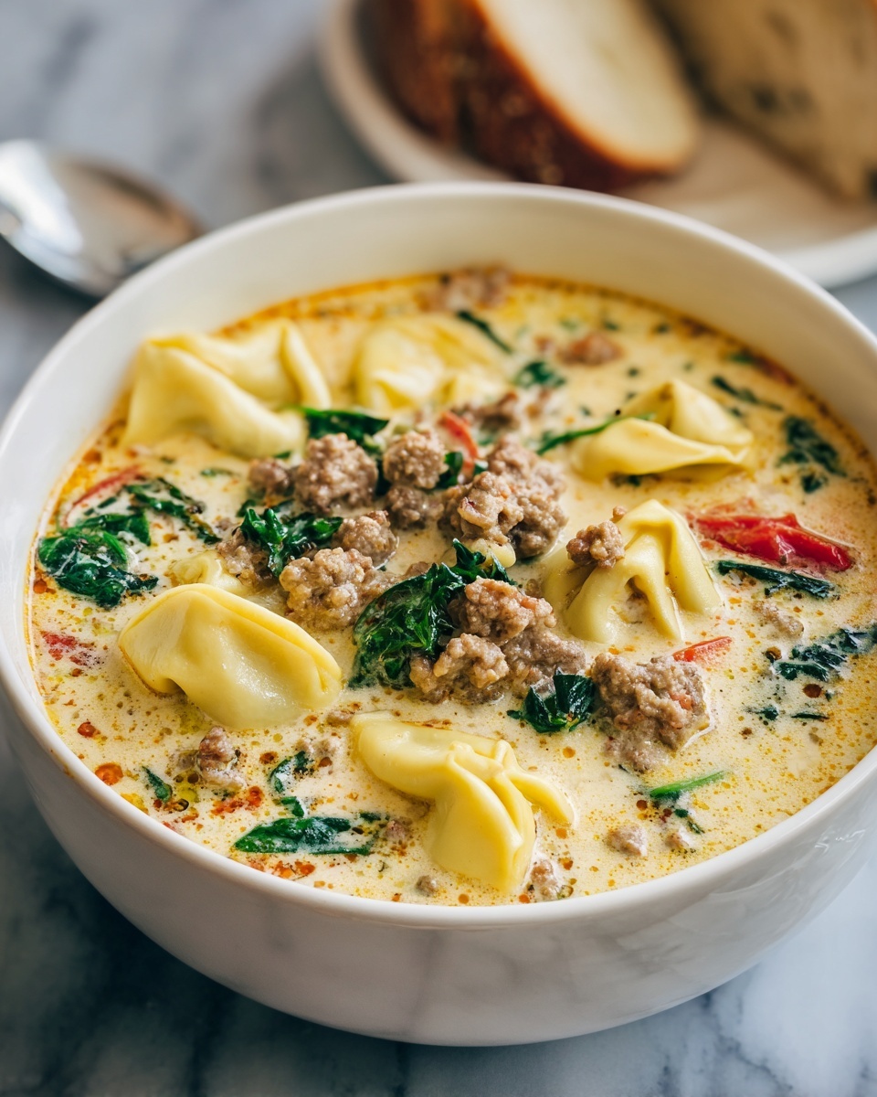Spicy Sausage and Tortellini Soup Recipe - Recipe Image