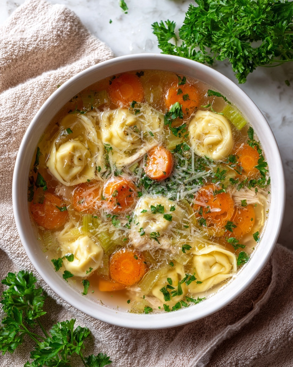 Easy Tortellini Soup with Chicken Broth Recipe - Recipe Image