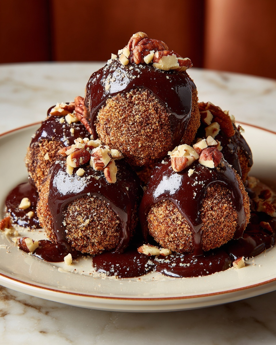 Christmas Chocolate Pecan Pie Balls Recipe - Recipe Image