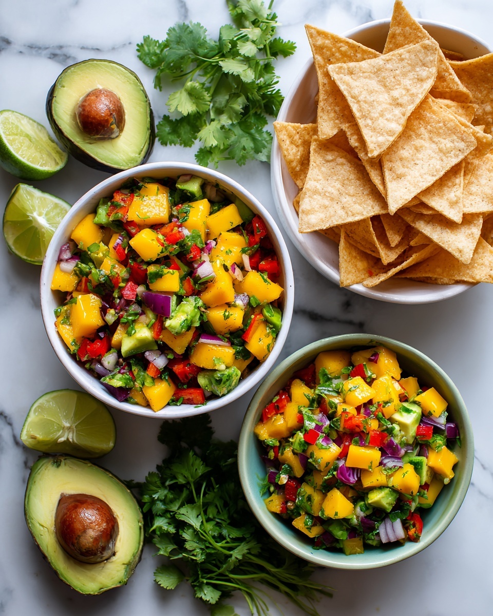 Mango Avocado Salsa with Tortilla Chips Recipe - Recipe Image