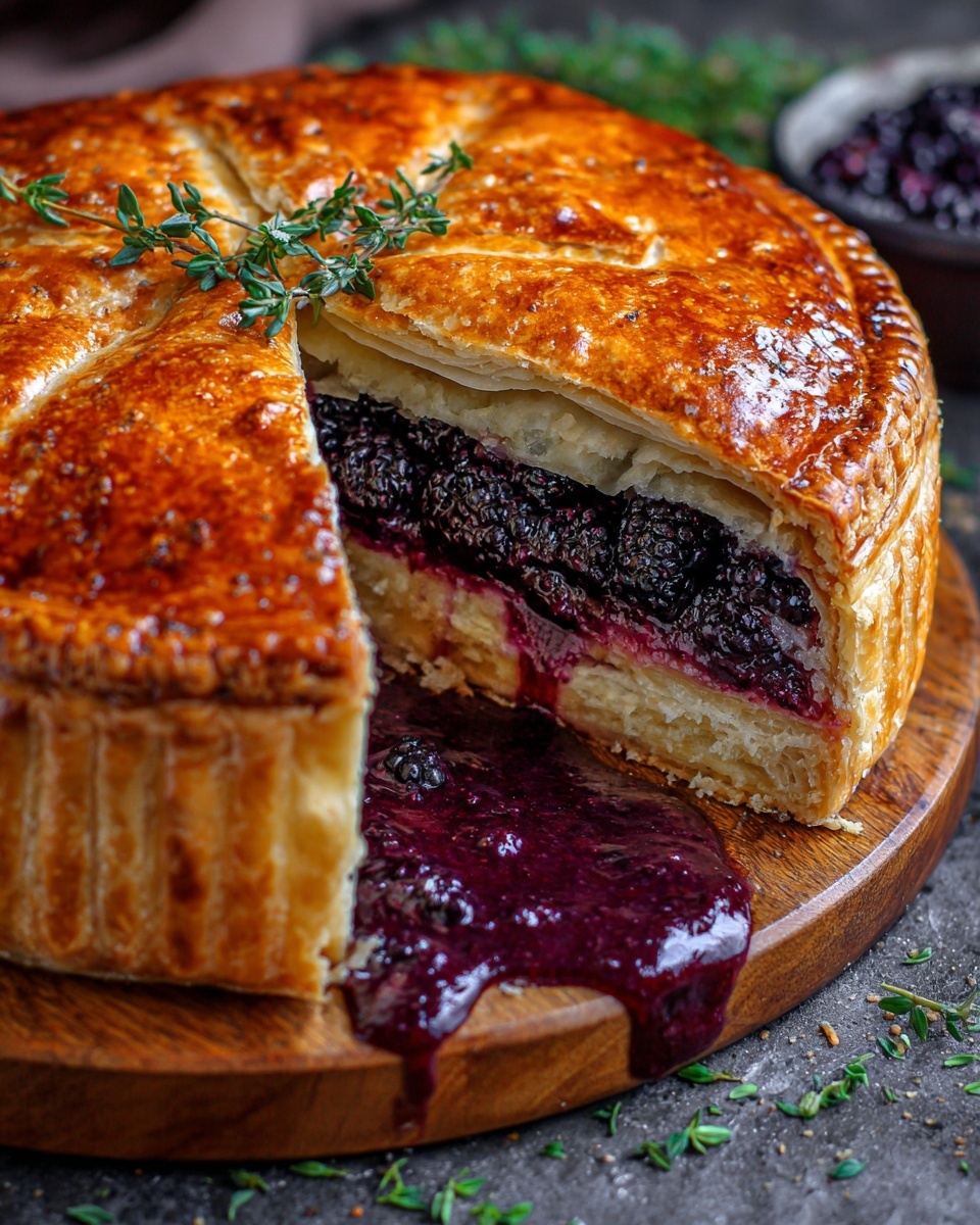 Blackberry Thyme Baked Brie En Croute Recipe - Recipe Image