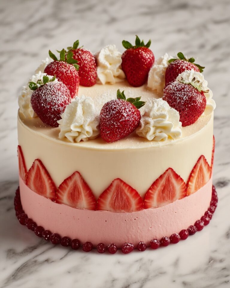 Vanilla Strawberry Ombre Cake Recipe