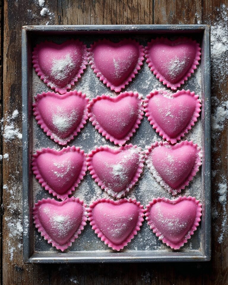 Ricotta and Sage Filled Beetroot Ravioli Hearts Recipe