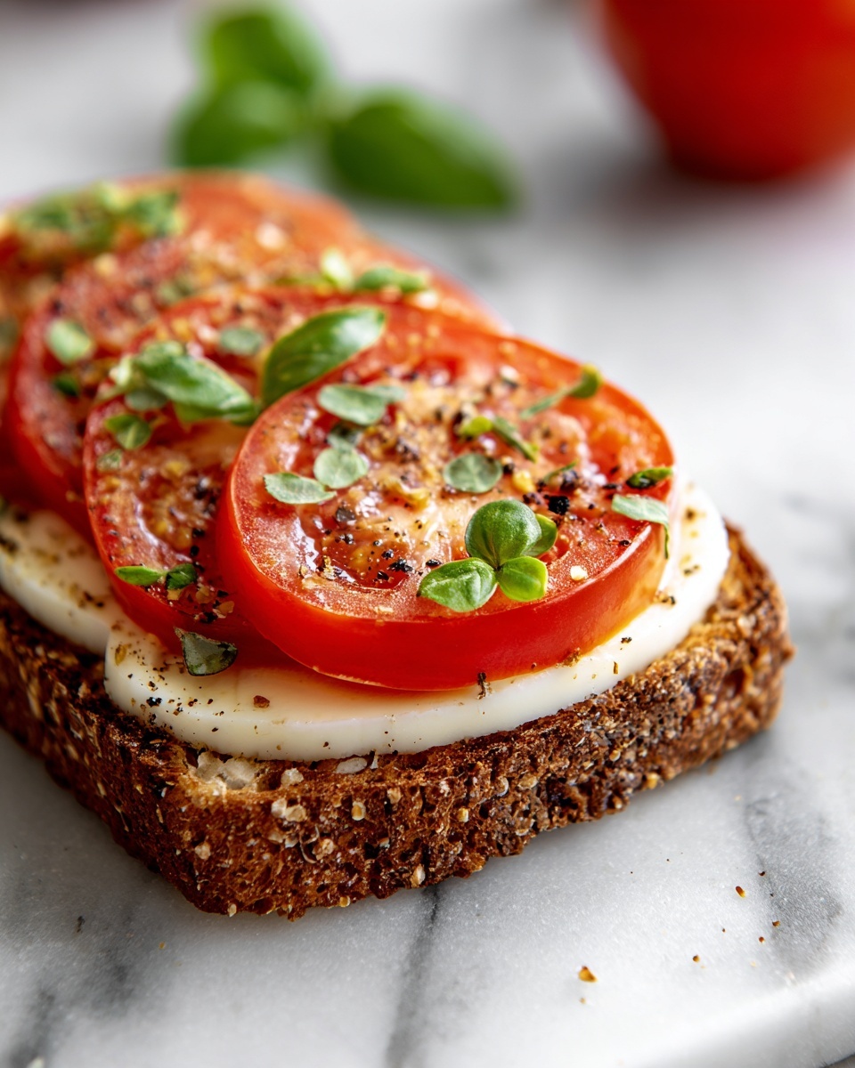 Garlic & Cheese Tomato Toast Recipe - Recipe Image