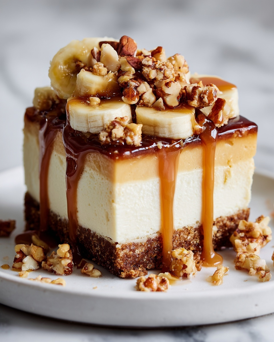 Banana Caramel Peanut Butter Cheesecake Recipe - Recipe Image