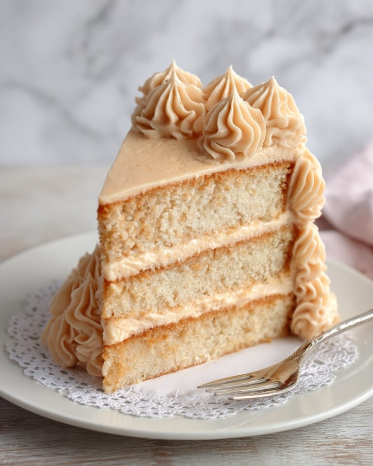 Vanilla Cream Cake with Quick Caramel Frosting Recipe