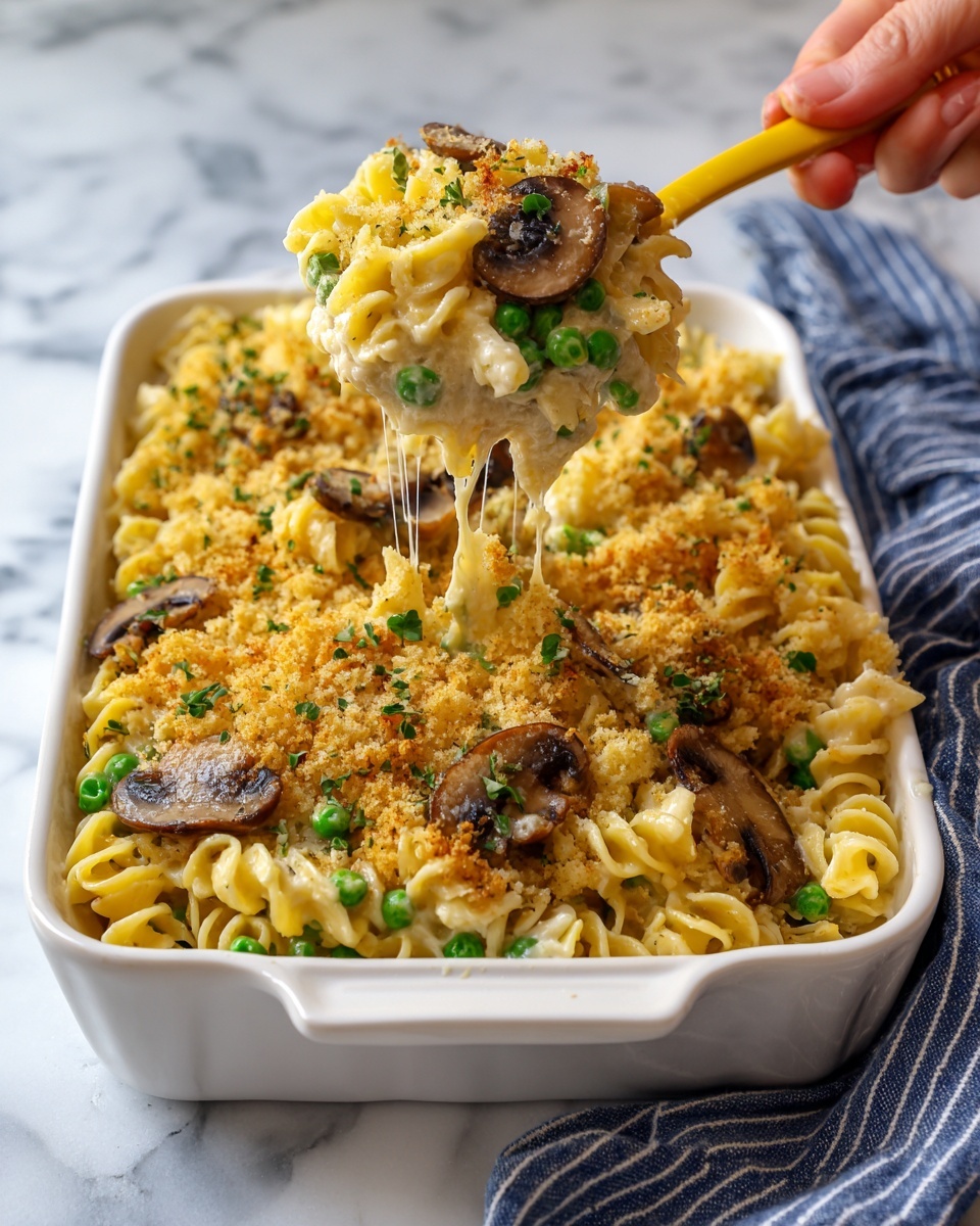 Creamy Tuna Noodle Casserole with Crispy Panko Topping Recipe - Recipe Image