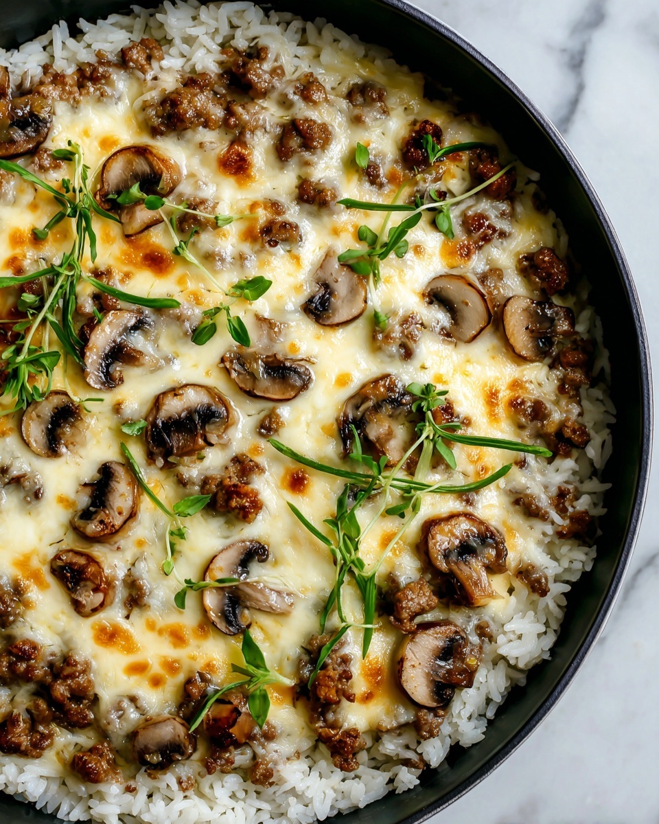 Creamy Beef & Mushroom Rice Bake Recipe - Recipe Image