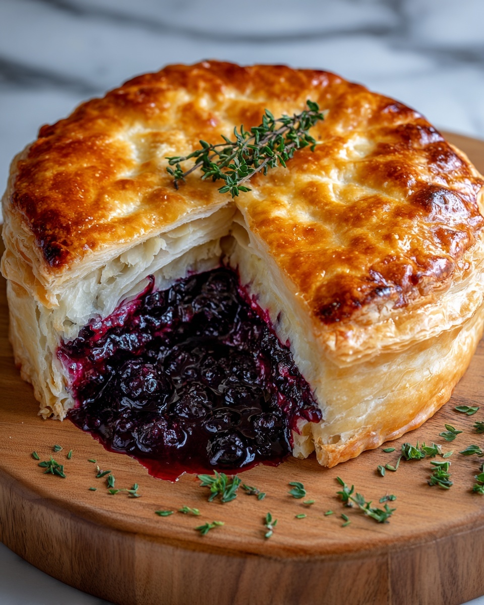 Blackberry Thyme Baked Brie En Croute Recipe - Recipe Image