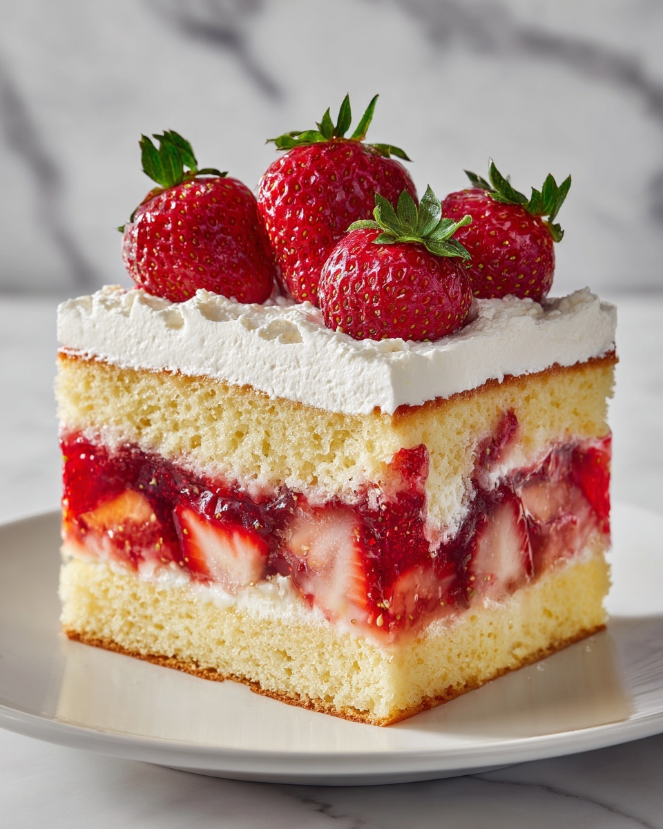 Strawberry Shortcake Poke Cake Recipe - Recipe Image