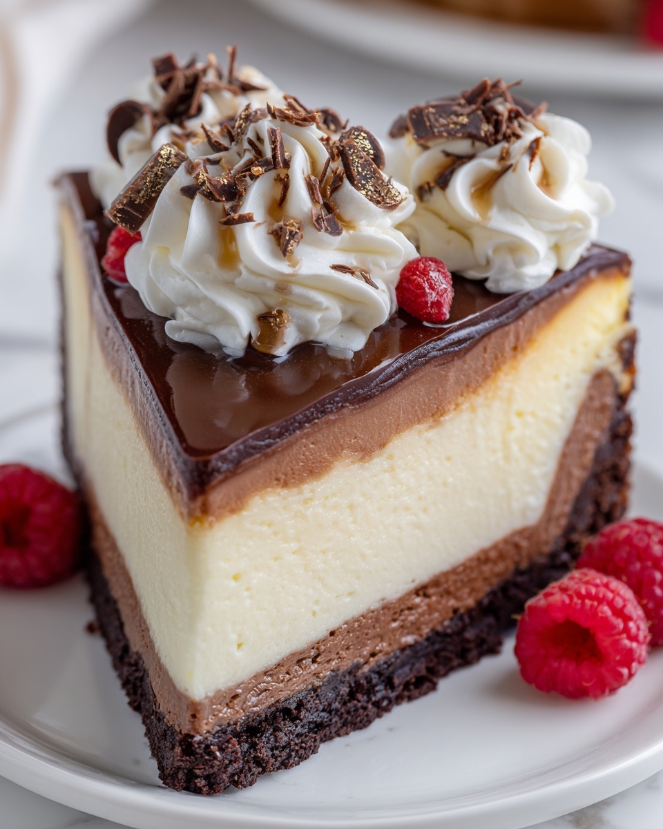 Hot Chocolate Cheesecake with Mini Marshmallows and Chocolate Shavings Recipe - Recipe Image