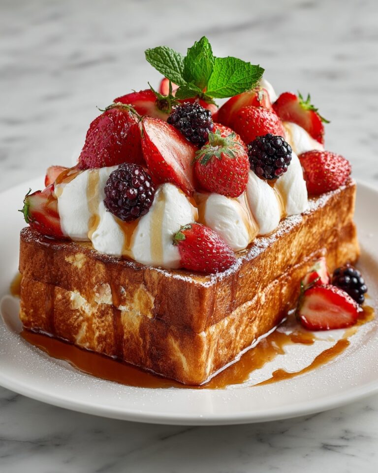 Shibuya Honey Toast with Ice Cream, Fresh Fruit, and Honey Drizzle Recipe