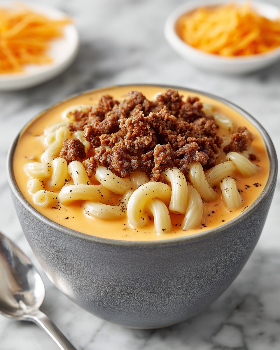 Creamy Cheesy Macaroni Soup Recipe - Recipe Image