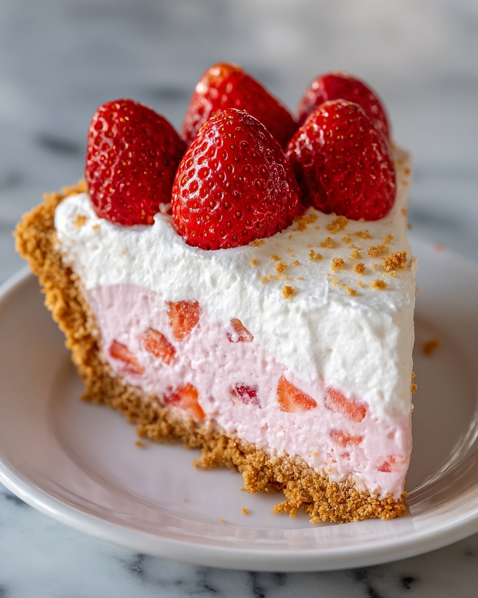 No-Bake Strawberry Crunch Cheesecake Recipe - Recipe Image