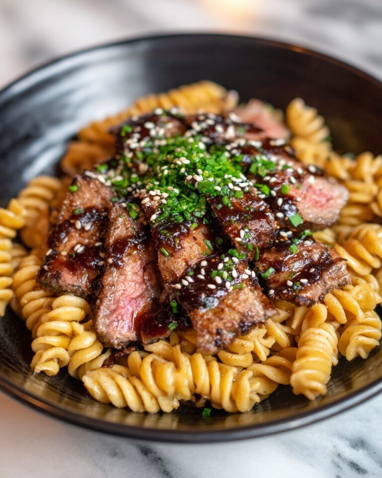 Sticky Honey Garlic Steak and Rotini Recipe