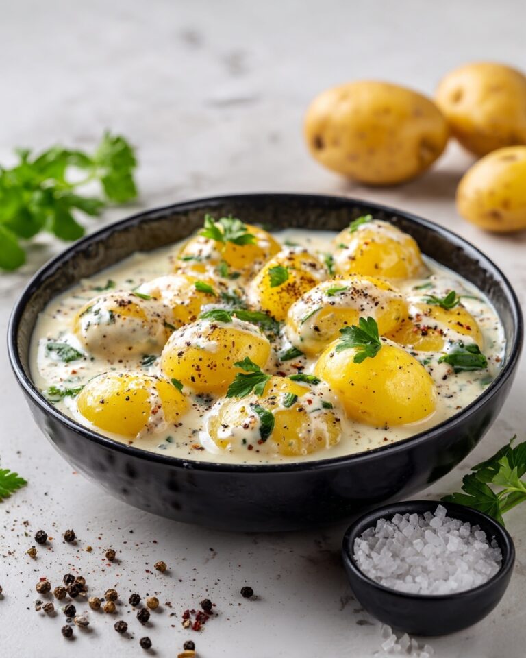 Creamy Garlic Sauce Baby Potatoes Recipe
